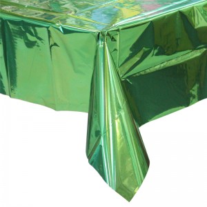 Happy Birthday Party Home Decoration Foil tablecloth Apple Green Color Mat Metallic tablecover