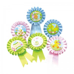 China Manufacturer Round Ribbon Badge Plastic Pin badge Fashion Award for birthday party