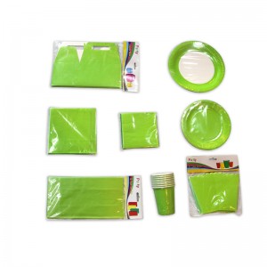 Professional manufacture cheap disposable paper tableware party tableware set supplier