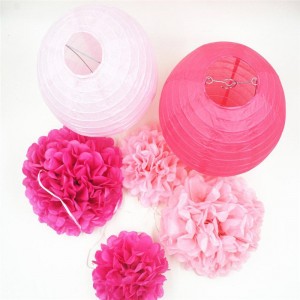 Chinese Round New Year Floating Paper Lanterns for Birthday Wedding Christmas Baby Shower Decoration