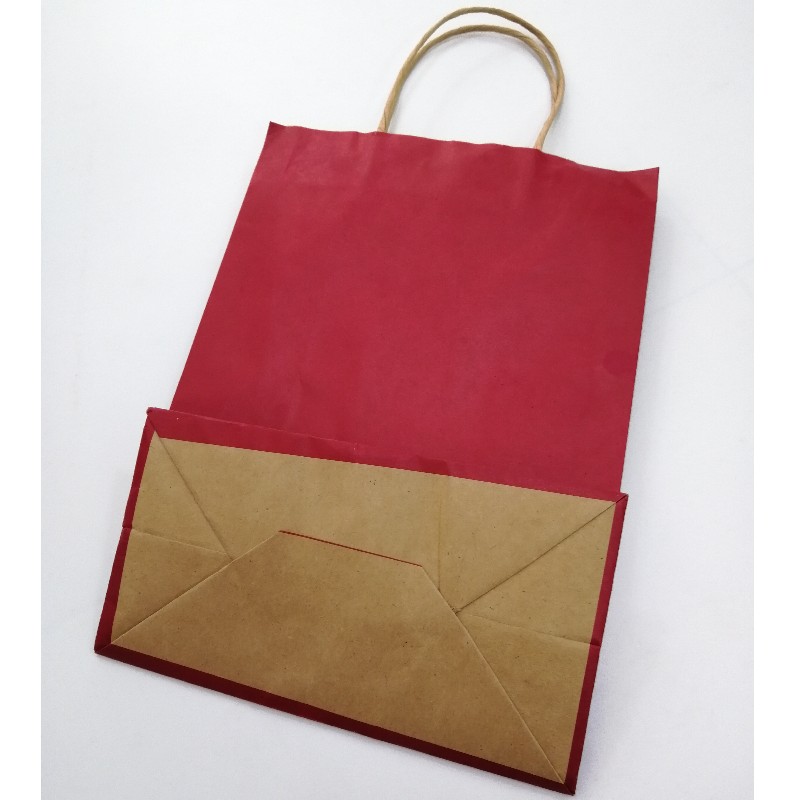 Multi-color brown paper bag custom colored kraft paper bag with handle