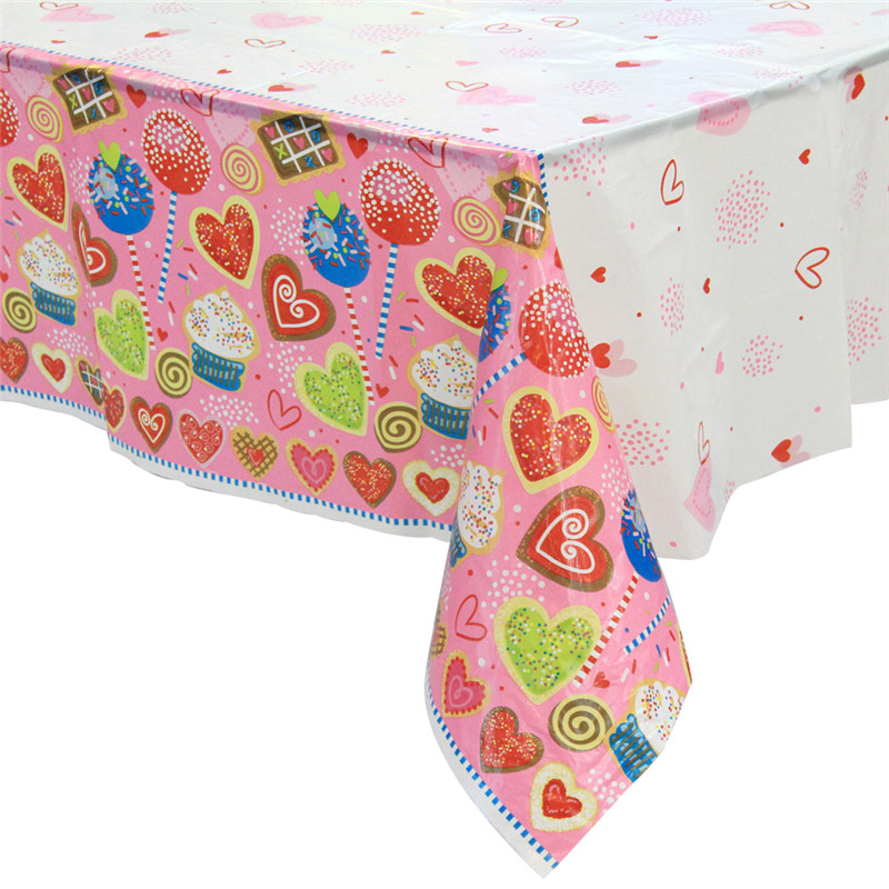 Valentine's Day Plastic Party Tablecloths Disposable and Rectangular Tablecovers